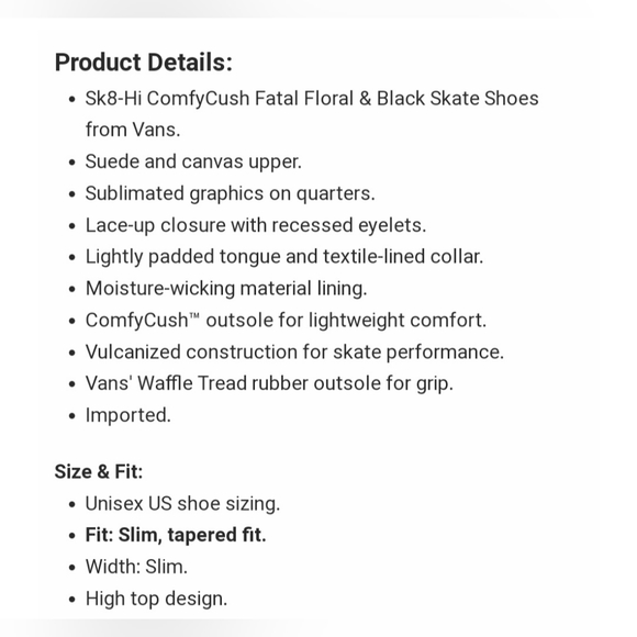 Vans Sk8-Hi Comfy Cush *NWT in Box* - Picture 6 of 10